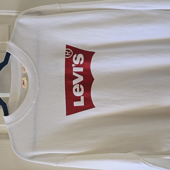 LEVI'S BRAND SIGNATURE WOMENS LONG SLEEVES WHITE SWEATSHIRT LARGE - Picture 2 of 15